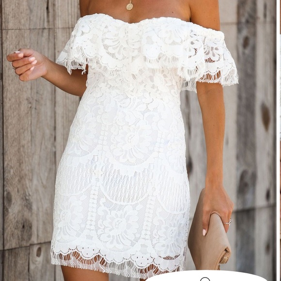 Vici Dresses & Skirts - VICI “Always Wanted Lace Off the Shoulder” dress